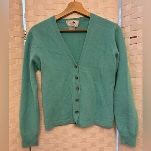 Vintage Saks Fifth Avenue Robin’s Egg Blue Cashmere Cardigan